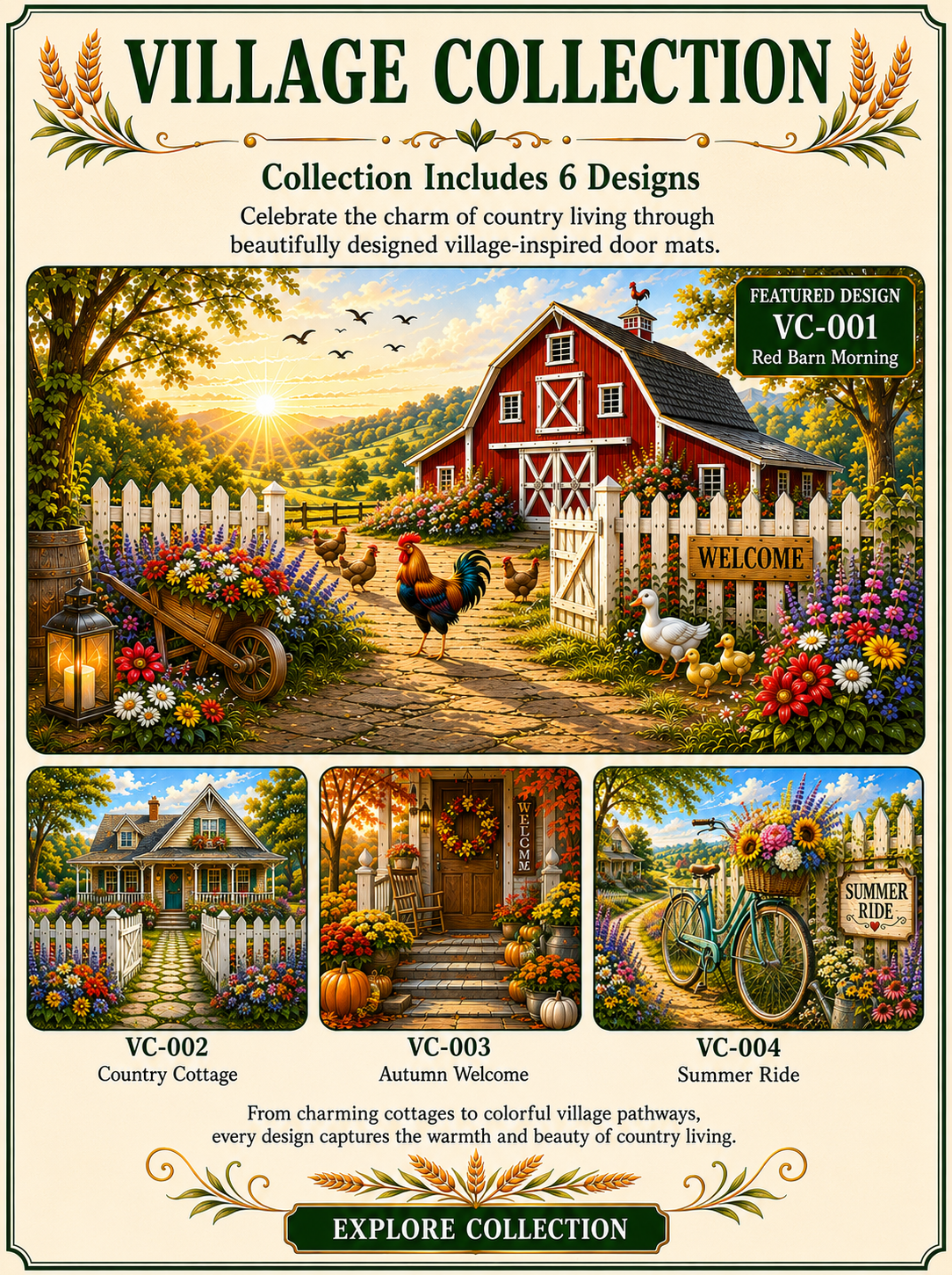 Village Collection Decorative Door Mats