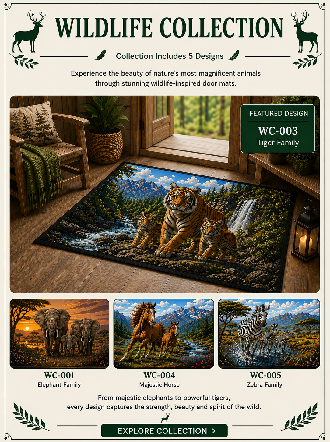 Wildlife Collection Decorative Door Mats