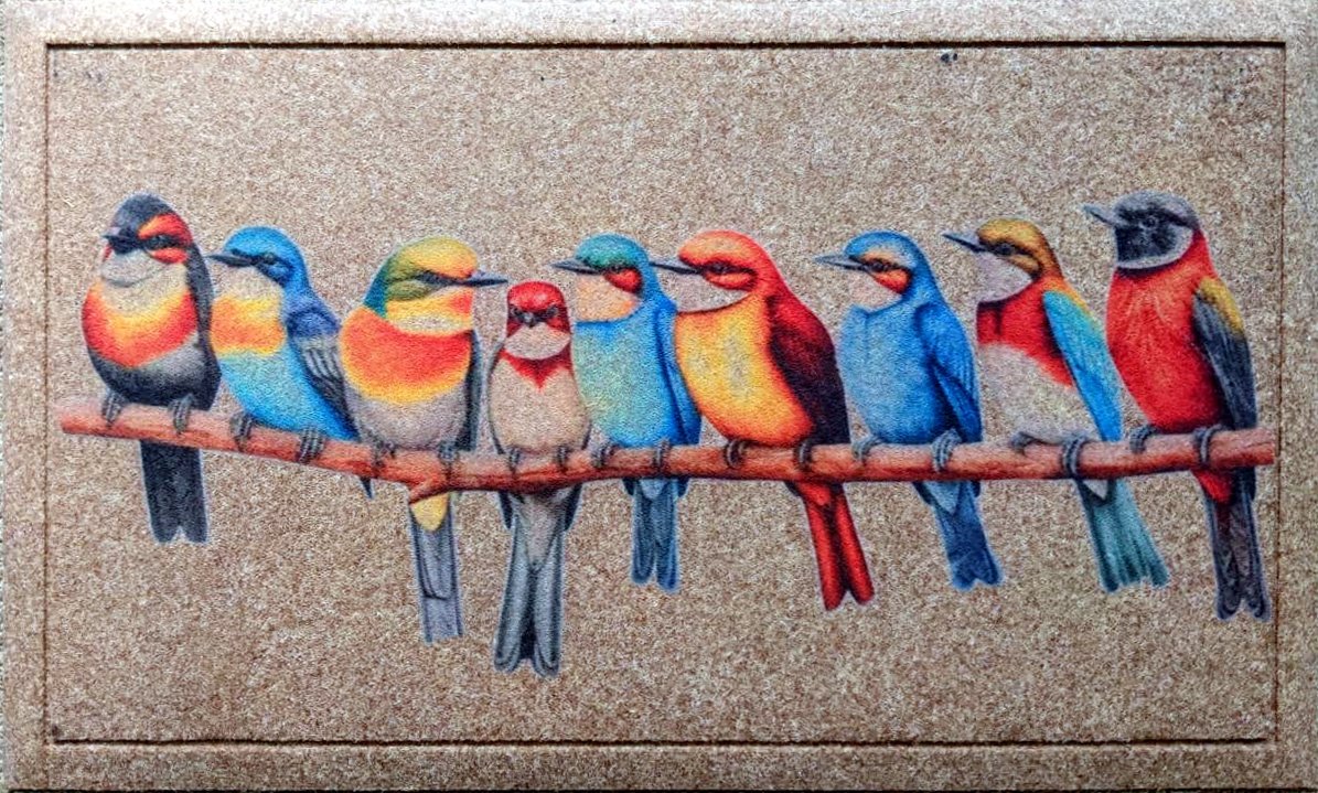 HDFP-001 Faux Coir Printed Birds on Branch