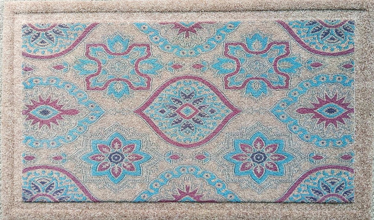 HDFP-005 Faux Coir Printed Blue Floral